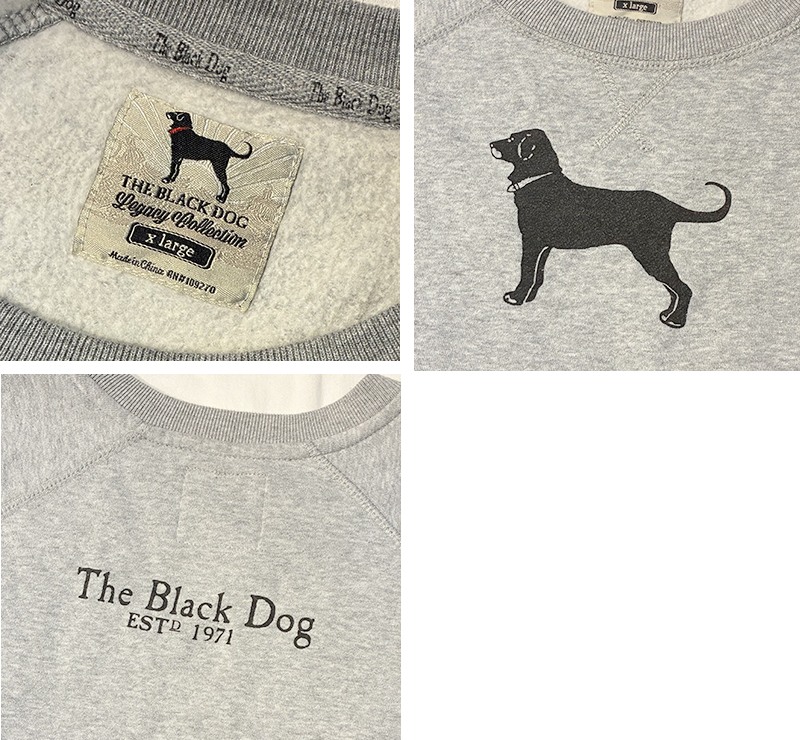 ビンテージ】【The Black Dog】ブラックドッグ【グレー】【犬プリント