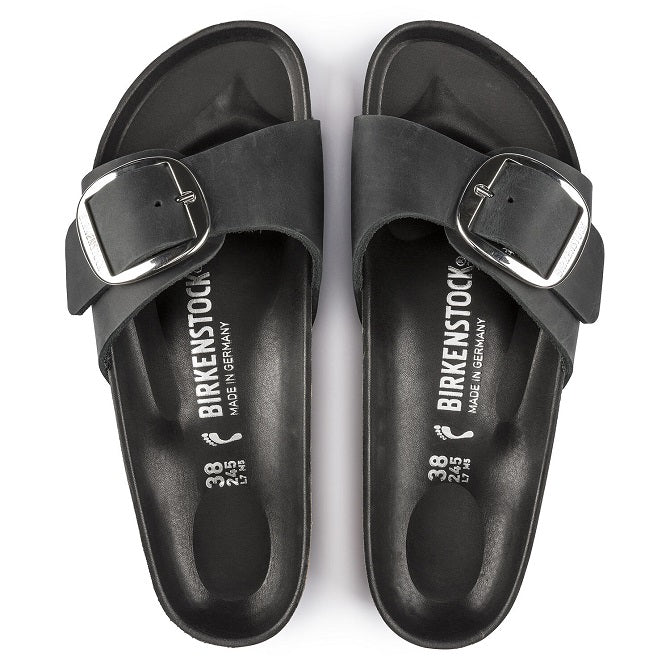 1006523 Madrid Big Buckle Oiled Leather Black – Naturally Birkenstock