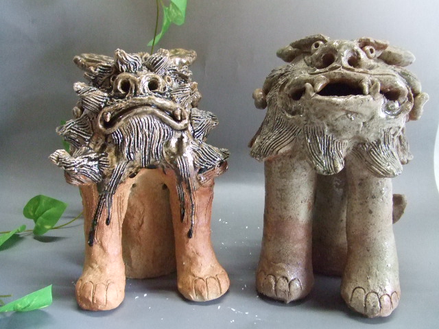 唐獅子シーサー（阿吽一対）｜中村陶器 信楽焼の通販サイト （滋賀