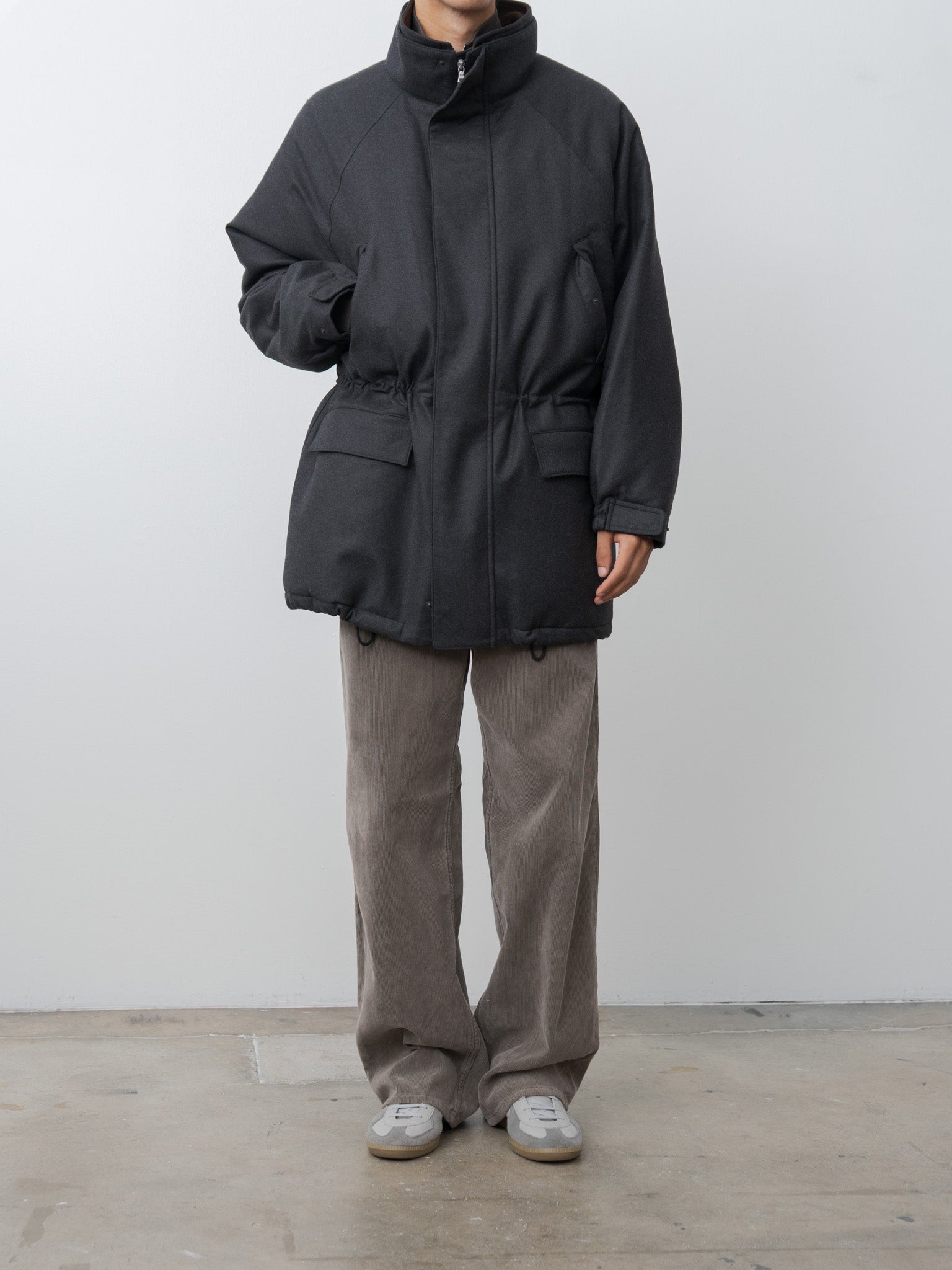 Namu Shop - Auralee Wool Fulling Flannel Padded Over Blouson - Top