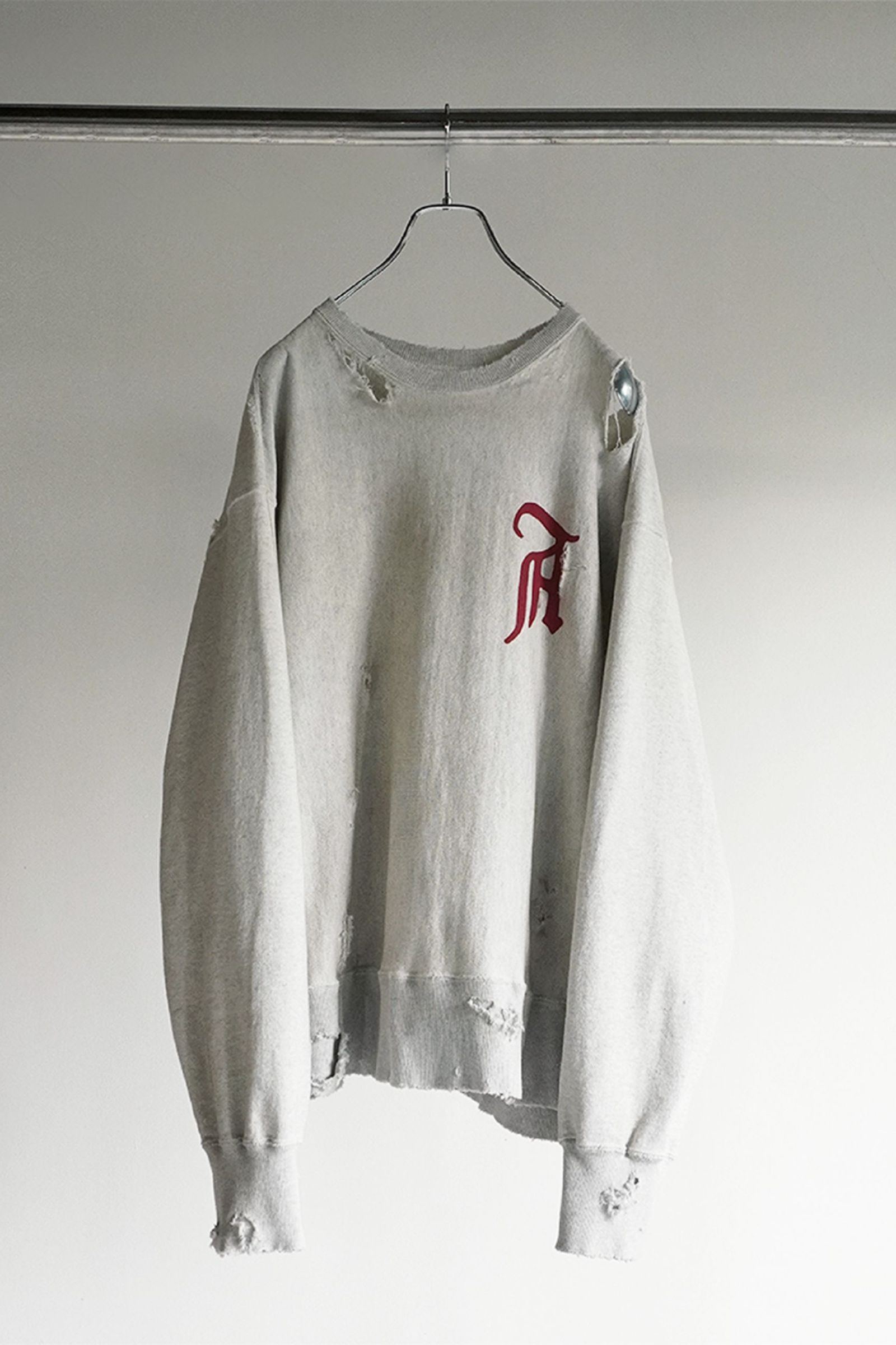 ANCELLM - CRASH SWEAT SHIRT/HEATHER WHITE | NapsNote