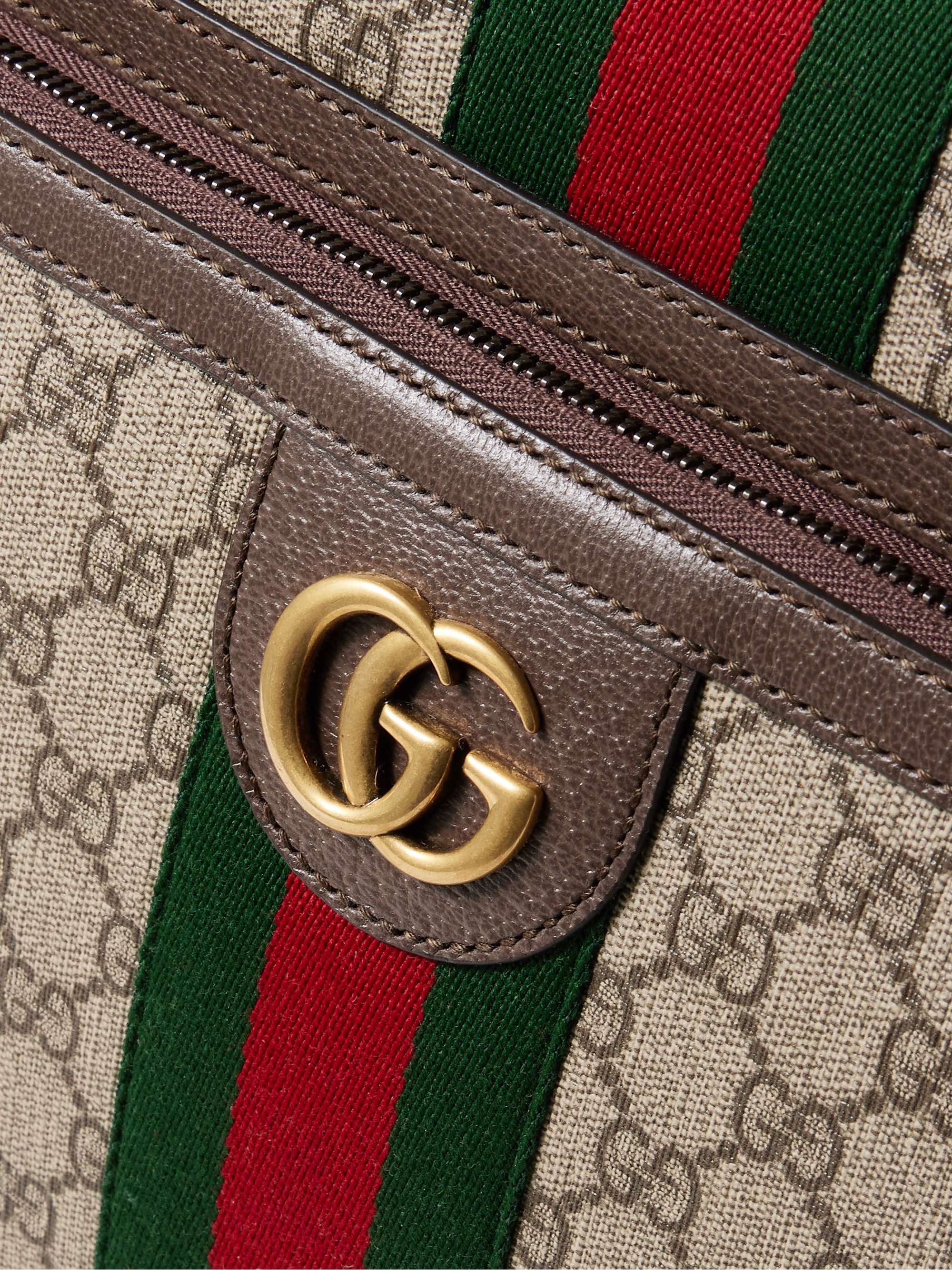 GUCCI Savoy leather-trimmed printed coated-canvas suitcase | NET-A