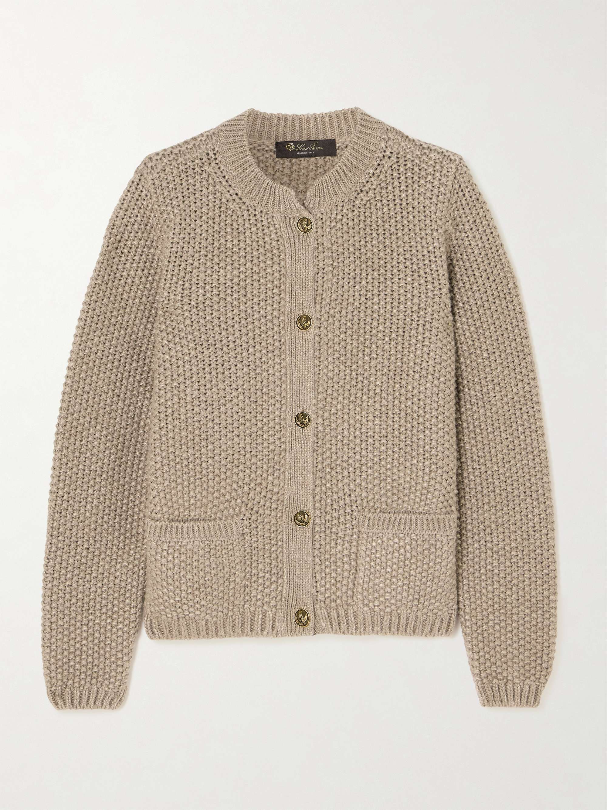 LORO PIANA Baranca embellished linen and cashmere-blend cardigan