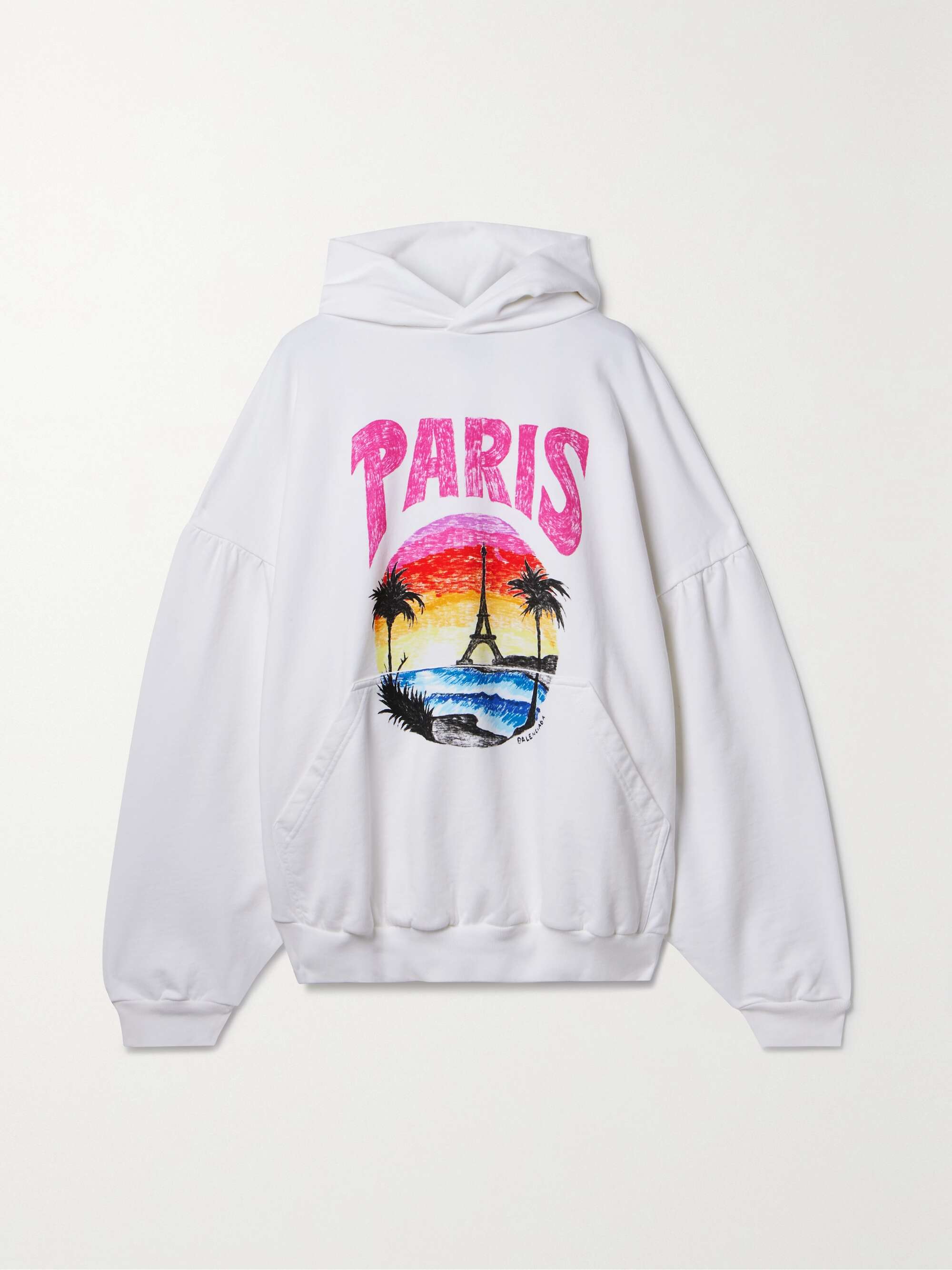 BALENCIAGA Oversized printed cotton-jersey hoodie | NET-A-PORTER