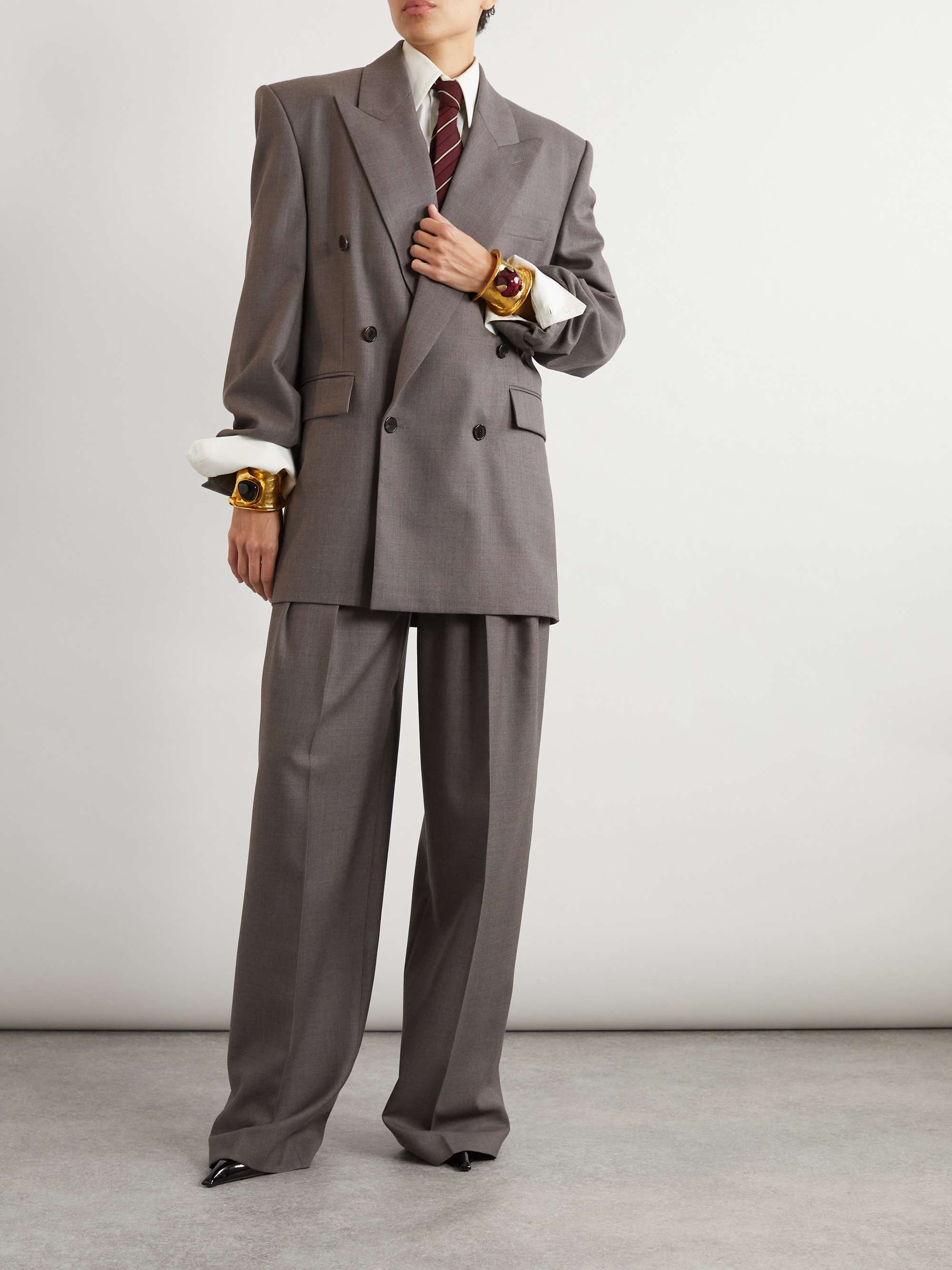 SAINT LAURENT Double-breasted wool blazer | NET-A-PORTER