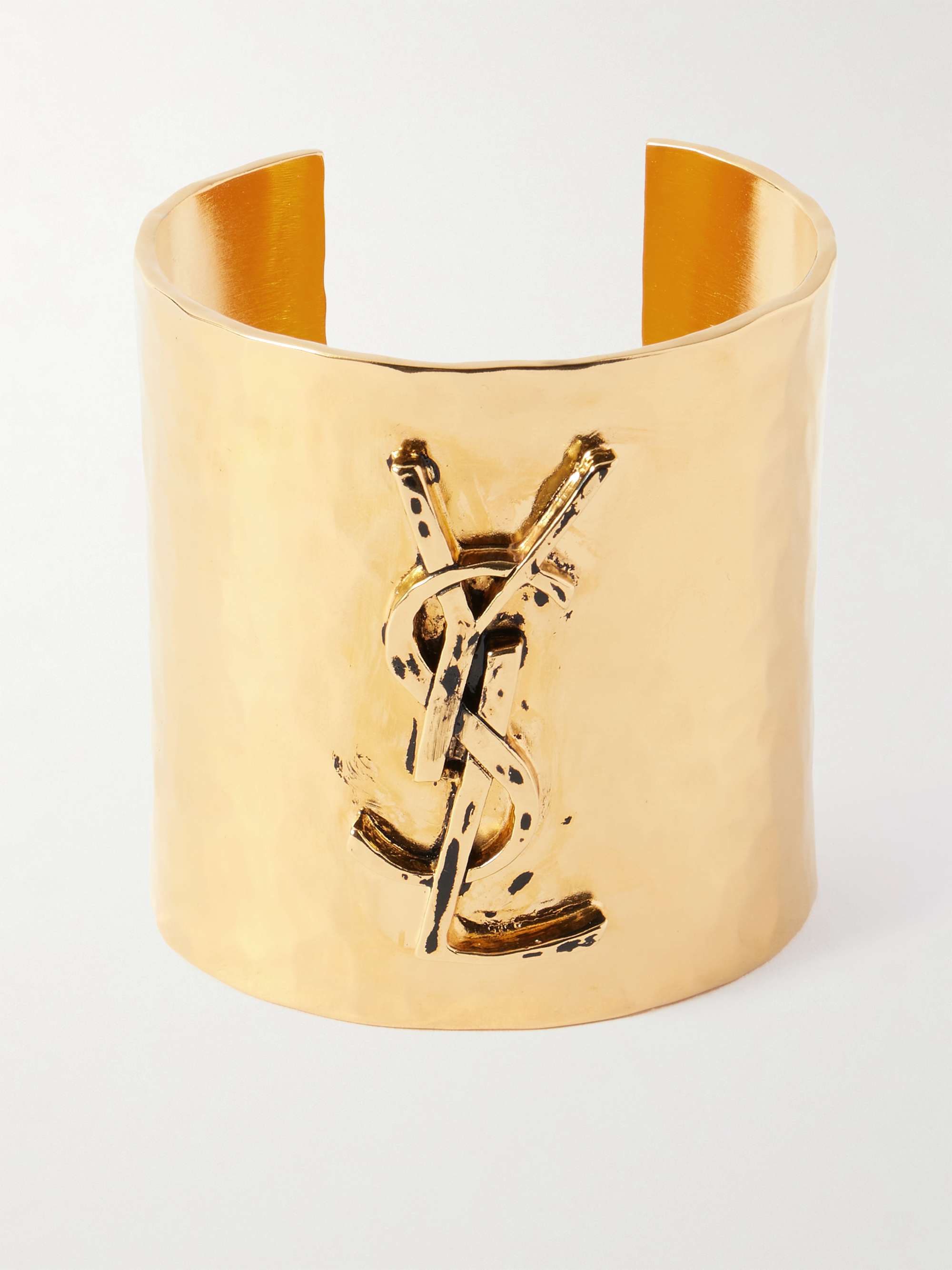 SAINT LAURENT Cassandre gold-tone cuff | NET-A-PORTER