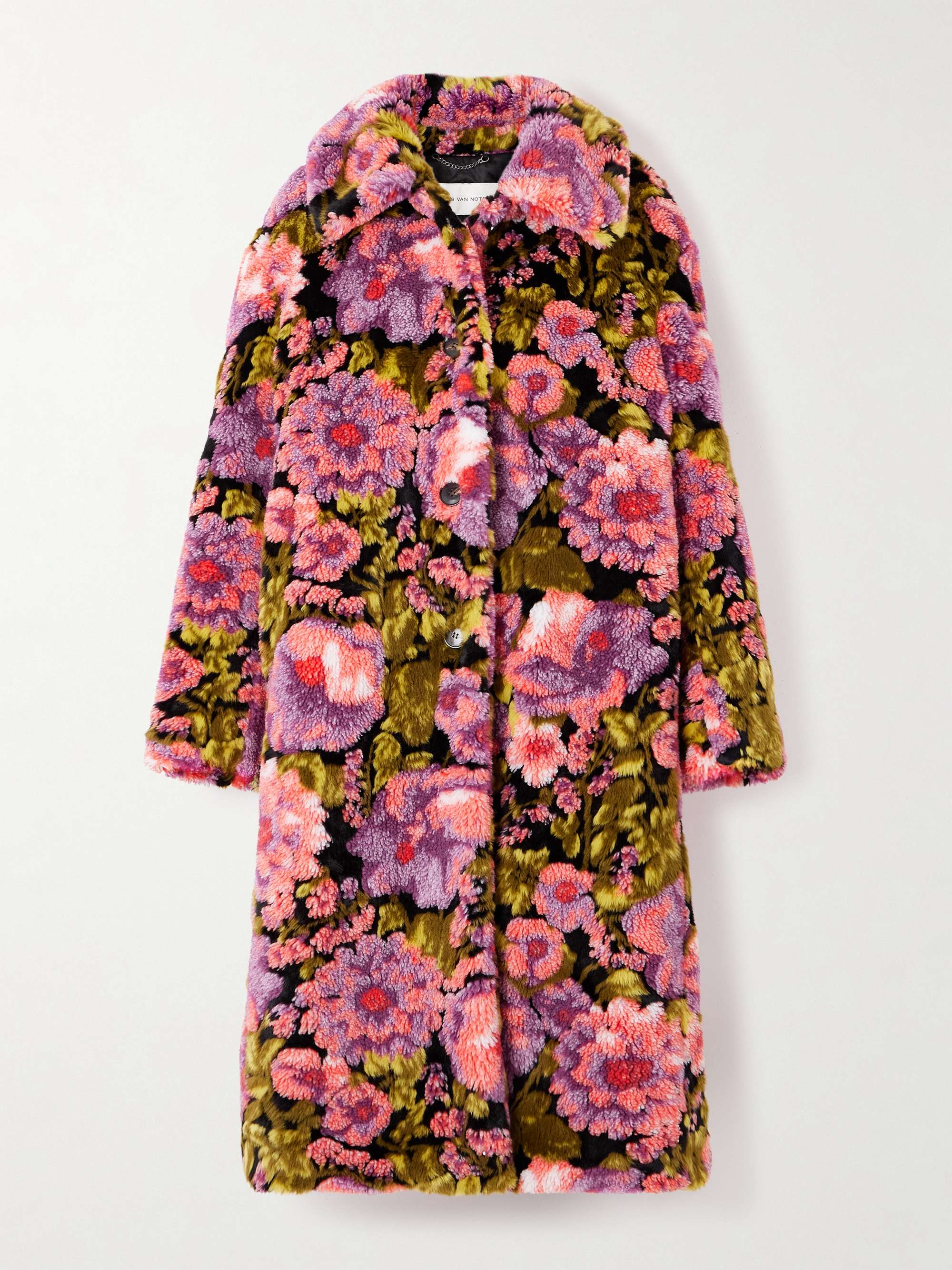 DRIES VAN NOTEN Floral-print fleece coat | NET-A-PORTER