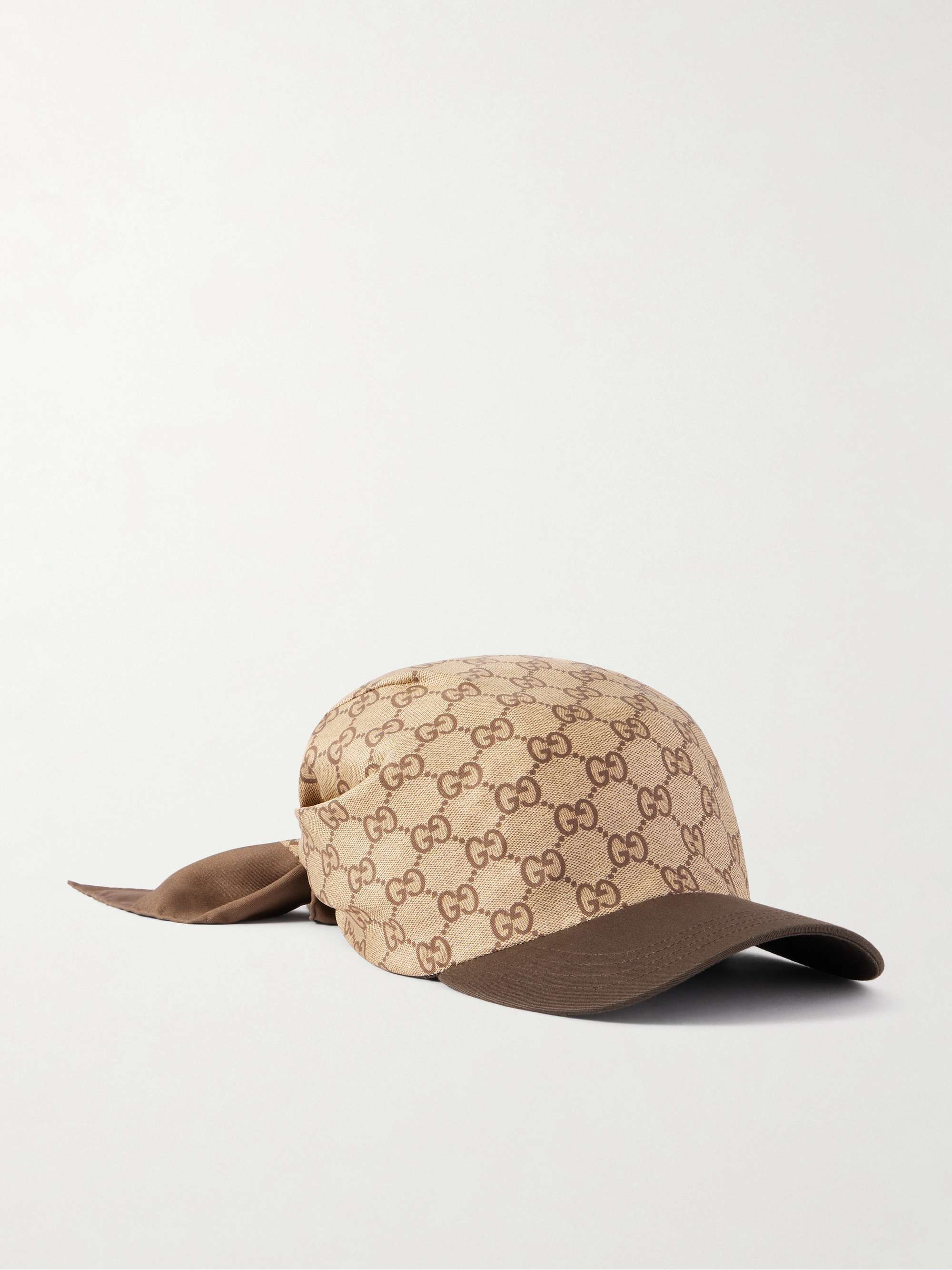 GUCCI Cotton twill-trimmed printed silk-twill baseball cap | NET-A
