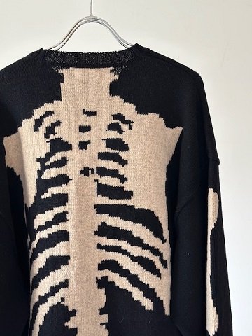 KAPITAL (キャピタル) 5G ウール BONEクルーセーターブラック s.t.c