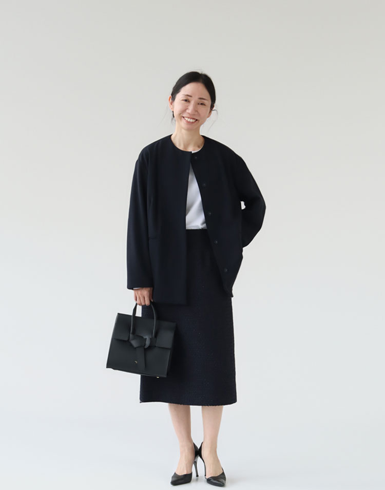 新品未使用Ballseyジョーゼットジャージーノーカラージャケット BALLSEY（ボールジィ）の「ジョーゼットジャージー ノーカラー