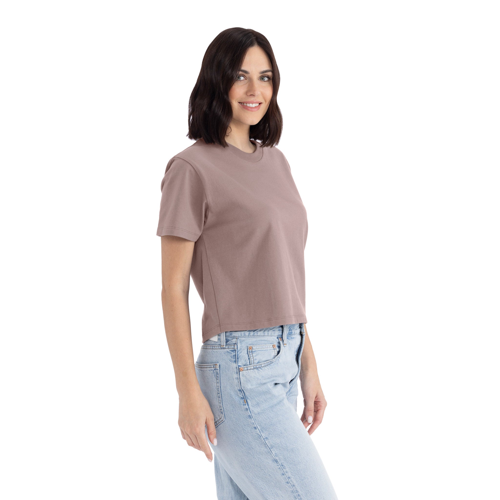 Women's Heavyweight High Waist Boxy T-Shirt - Shiitake | 7610 | NLA