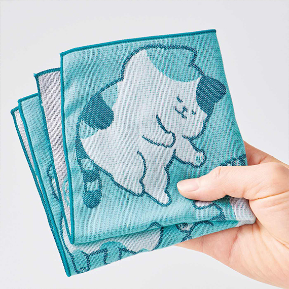 毎日持ち歩きたい♪ユニークな猫さんのジャカード織りガーゼハンカチが