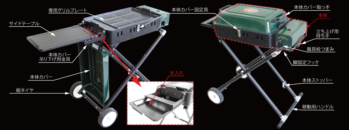 組み立て式BBQグリル QUICKLYⅡ｜アウトドア・屋外作業・災害時などに