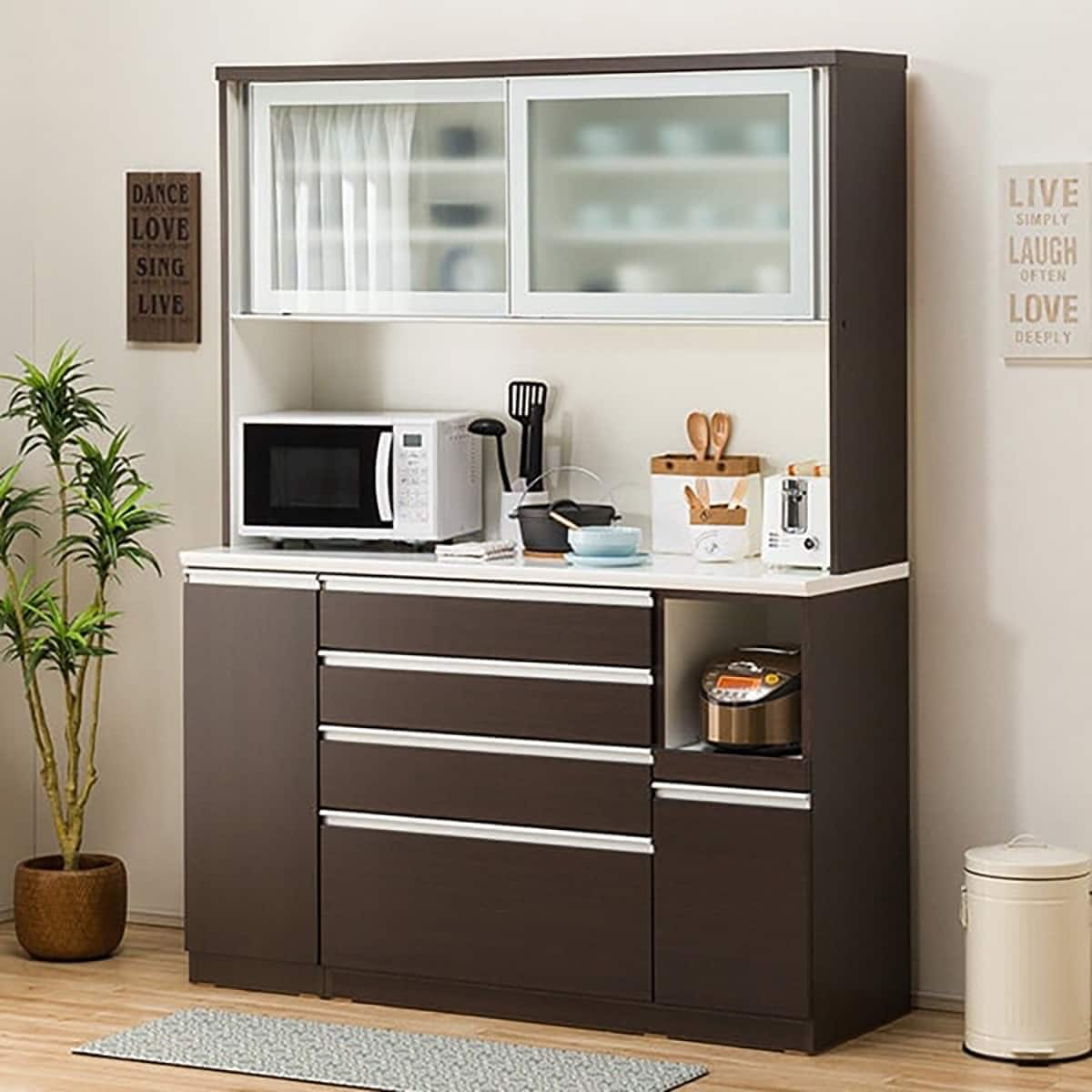 キッチンボード(レジューム 150AG-S DBR/150SH-R DBR) | ニトリネット