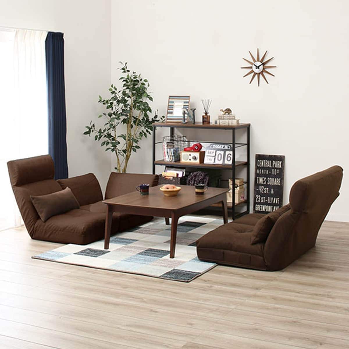 ハイバックでゆったり座れるコーナーソファ3点セット 布張りタイプ