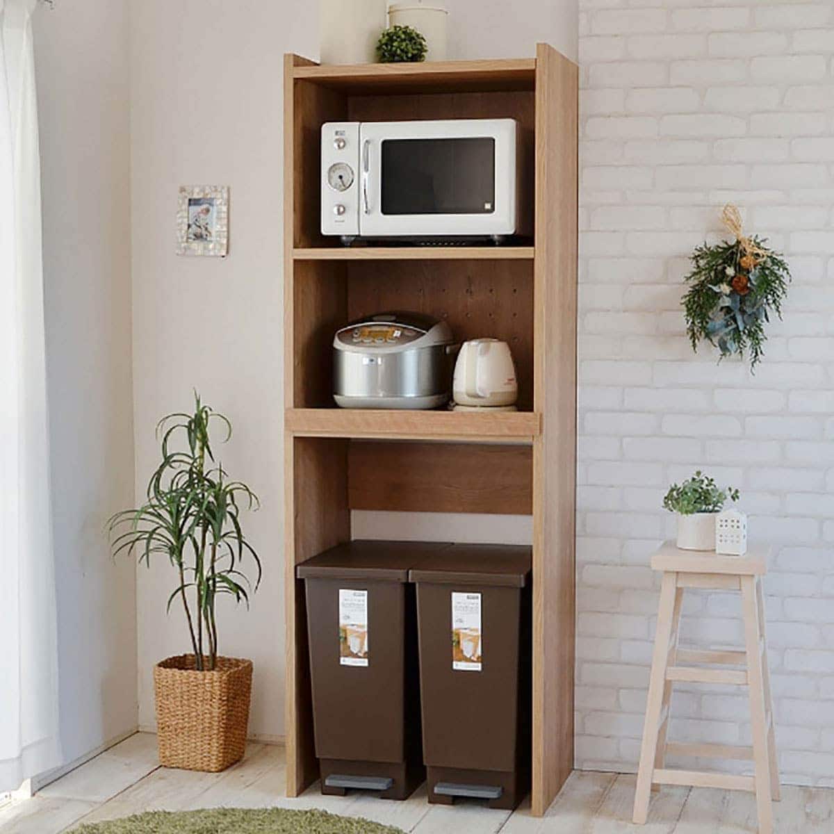 ごみ箱が入るキッチンラック (高さ約173cm LBR) | ニトリネット【公式