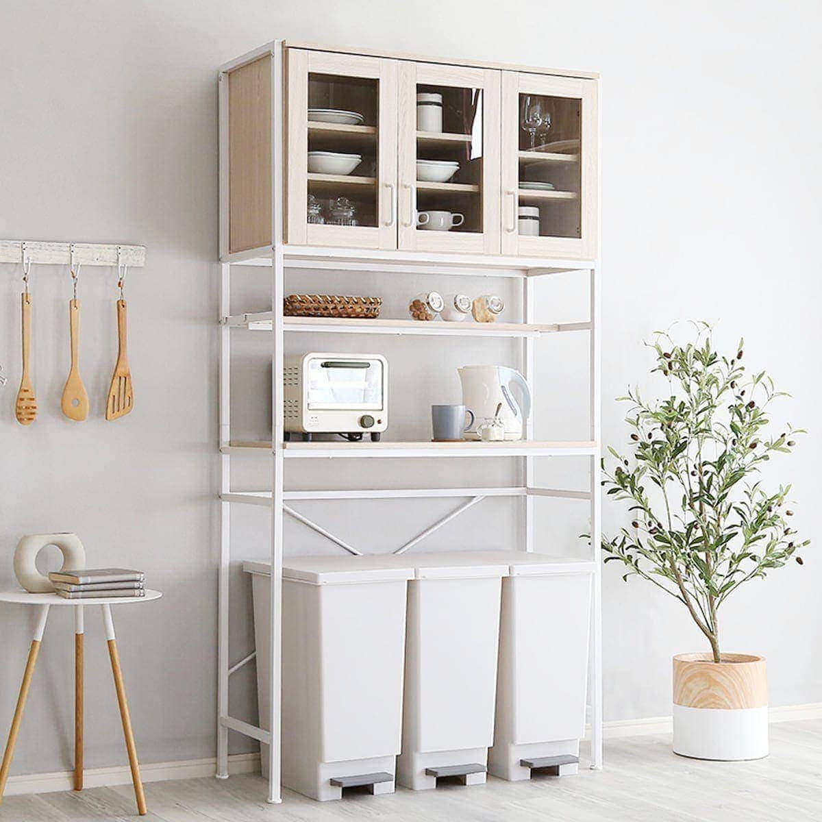 ナチュラルテイストのごみ箱上ラック ワイド (WW) | ニトリネット