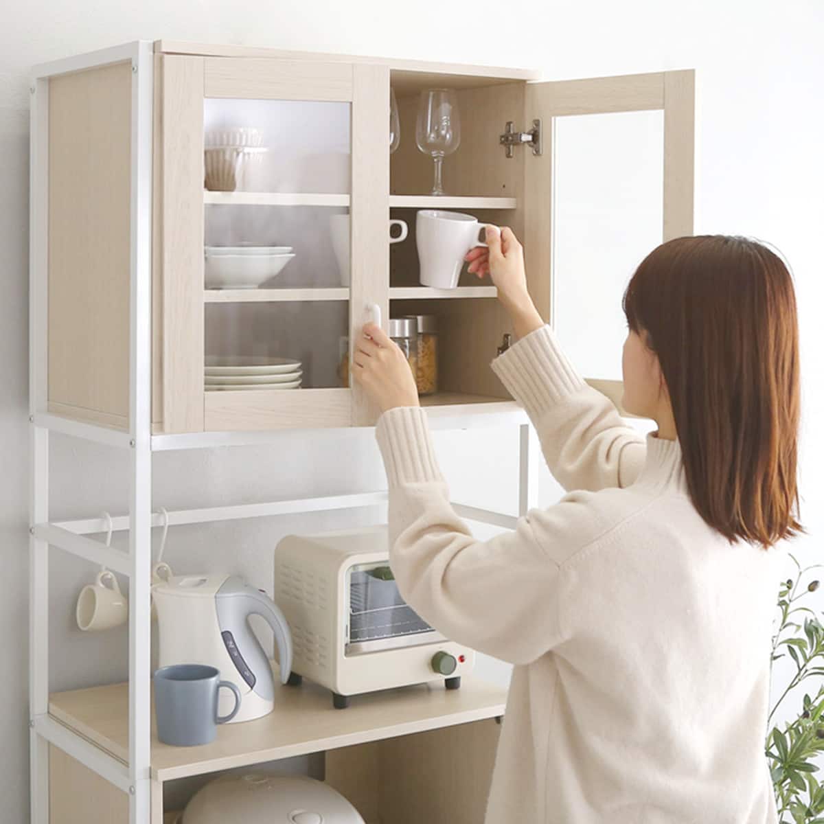 ナチュラルテイストのスリム食器棚 (WW) | ニトリネット【公式】 家具