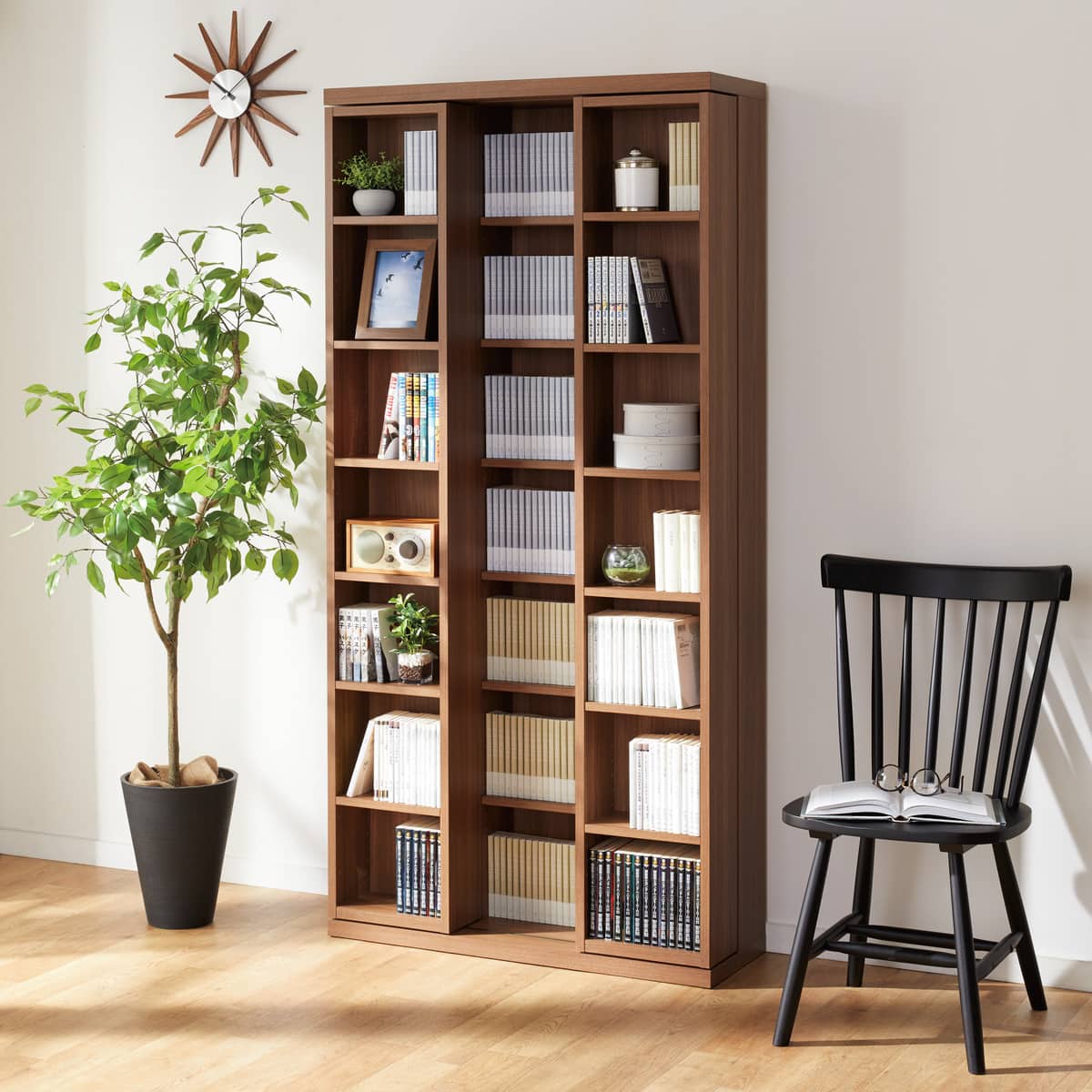 Wスライド本棚(S BS002 MBR) | ニトリネット【公式】 家具・インテリア通販