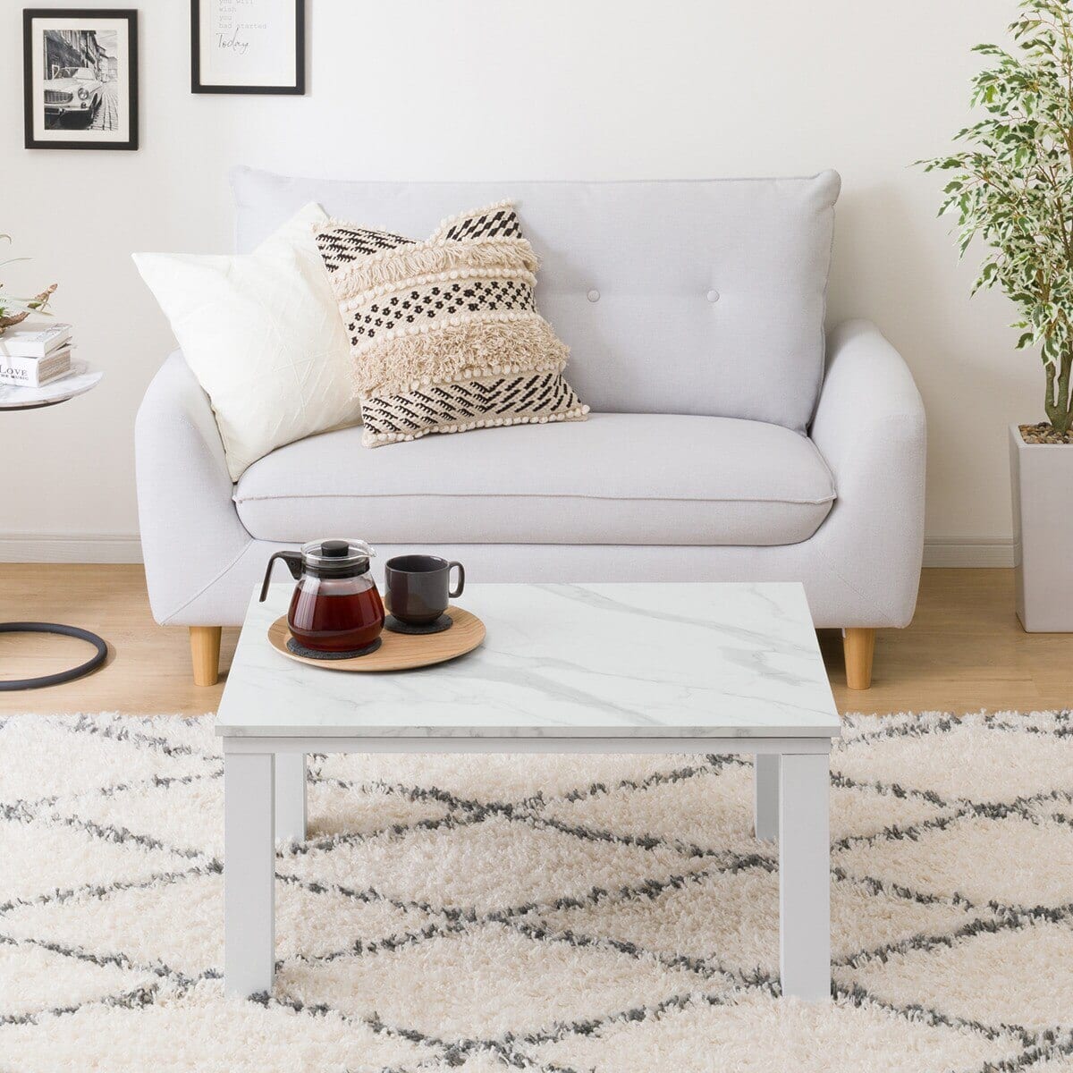 大理石調のリビングこたつ(LM23 8060WH) | ニトリネット【公式】 家具