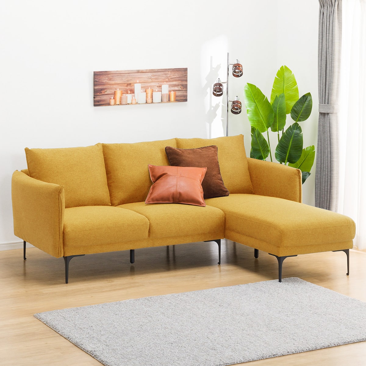 布張りカウチソファ(KK168 LC YE) | ニトリネット【公式】 家具