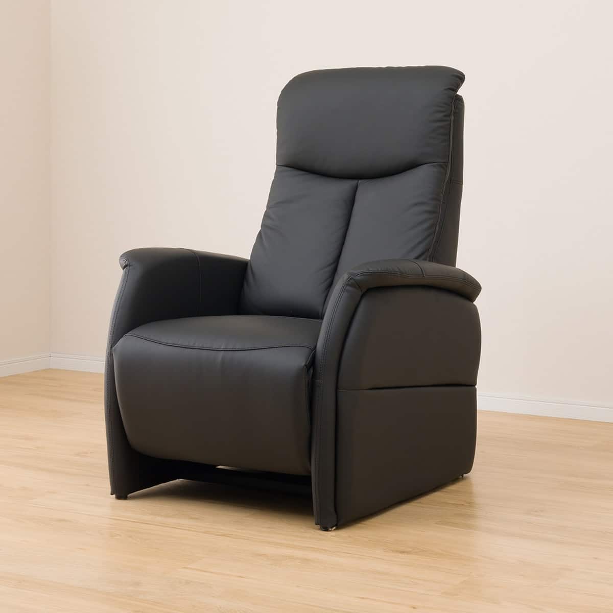 電動リクライニングチェア 本革(一部合成皮革)タイプ (コンフェ BK