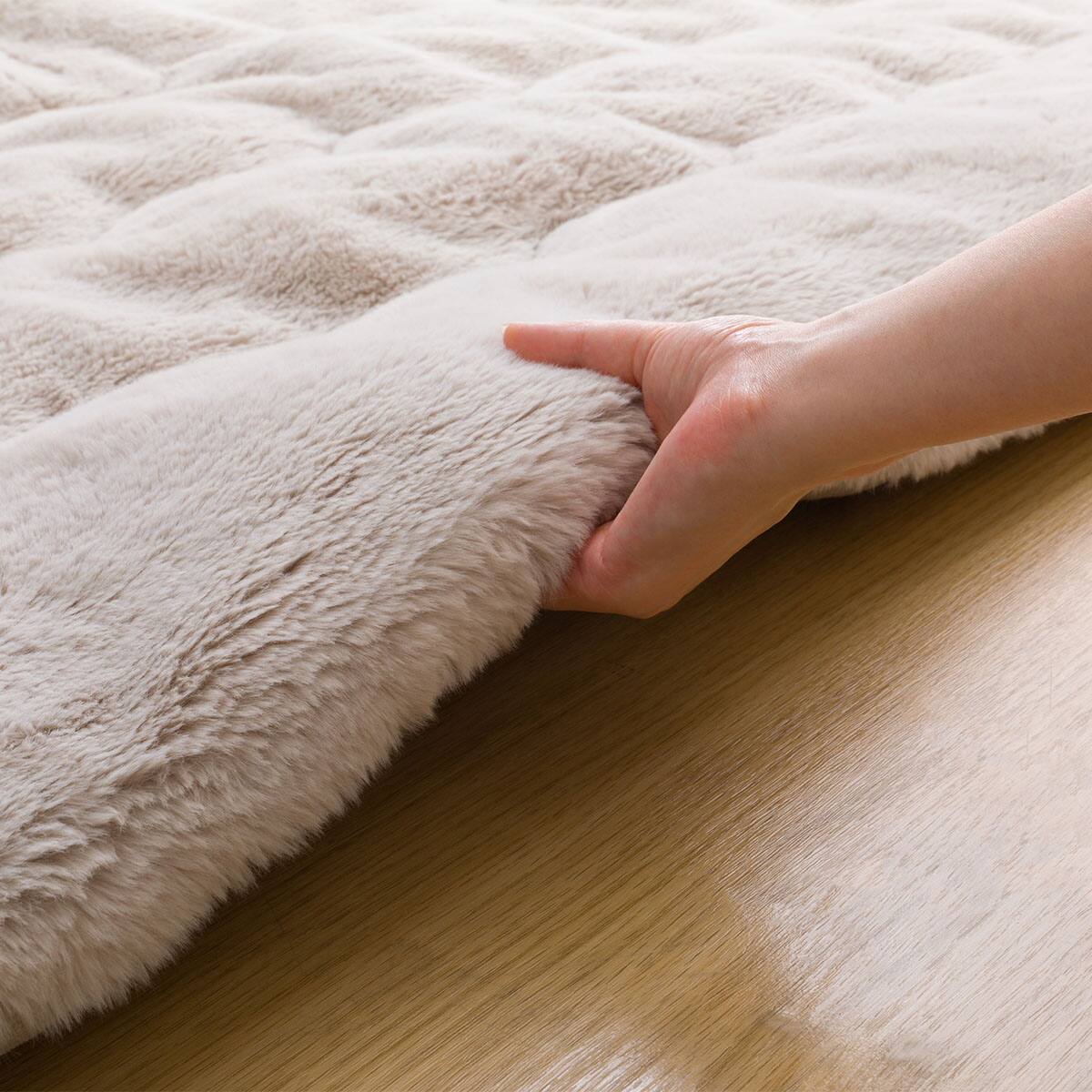 ニトリ こたつ布団 大判(NウォームWSP モカ RU2518)ラビットファー