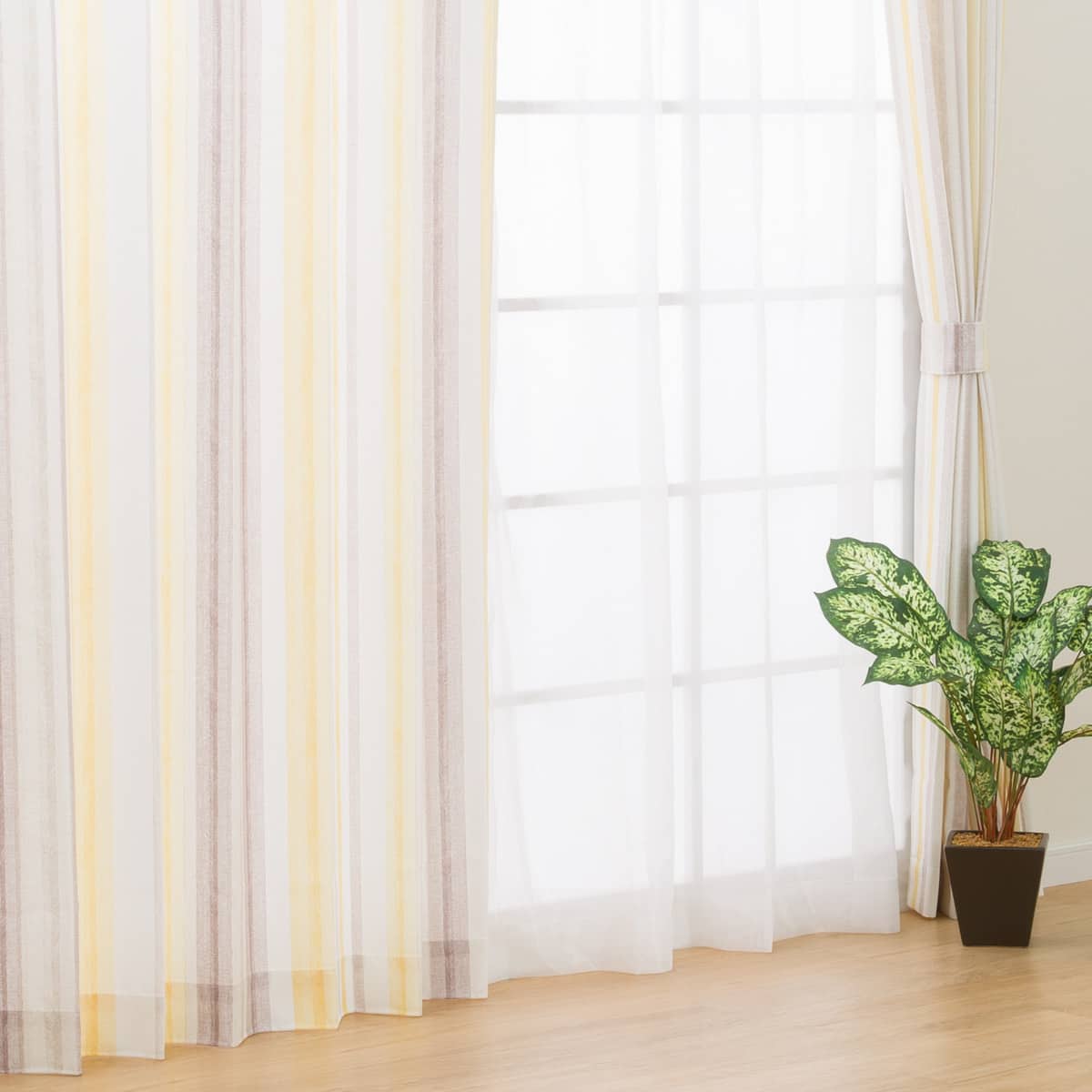 カーテン&レース 4枚セット(RP008 YE 100X110cmセット) | ニトリネット