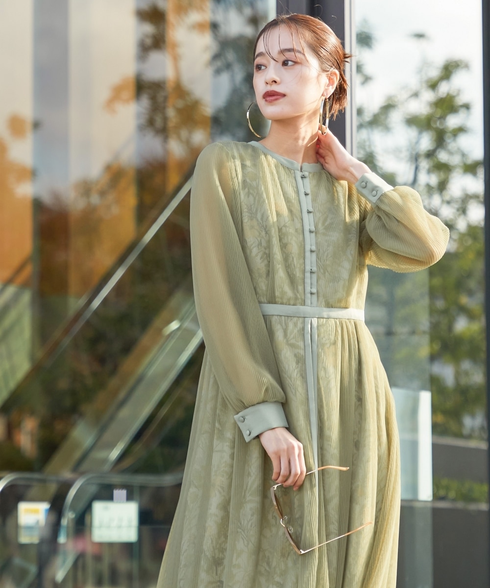 結婚式・パーティー・オケージョンドレス】チュール使い花柄デザイン