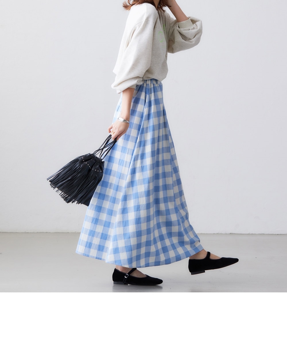 高身長 チェックフレアスカート （トールサイズ） 通販【ニッセン】