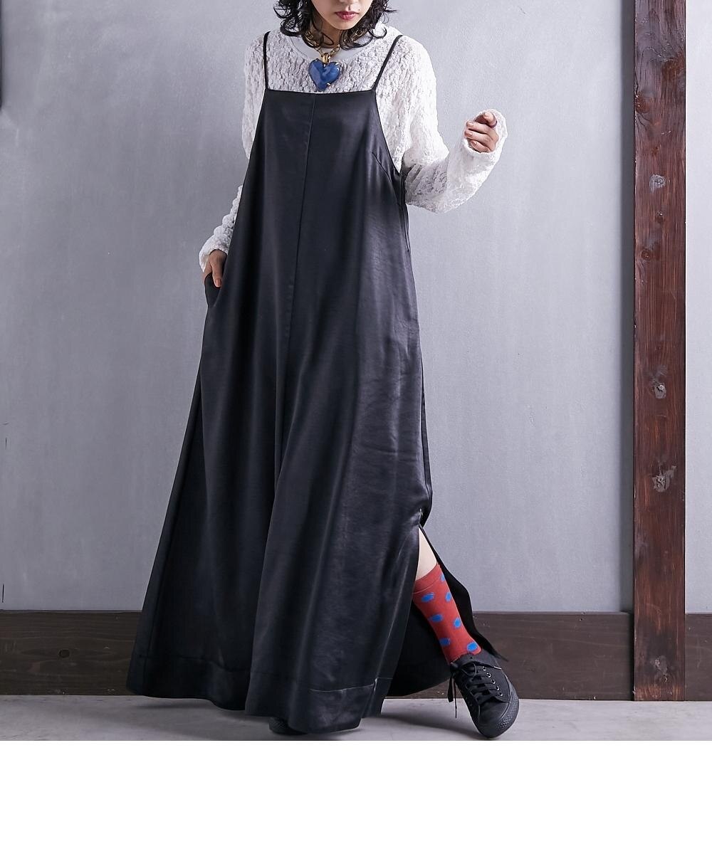 大きいサイズ＞サテンキャミソールマキシワンピース GEVS. 通販