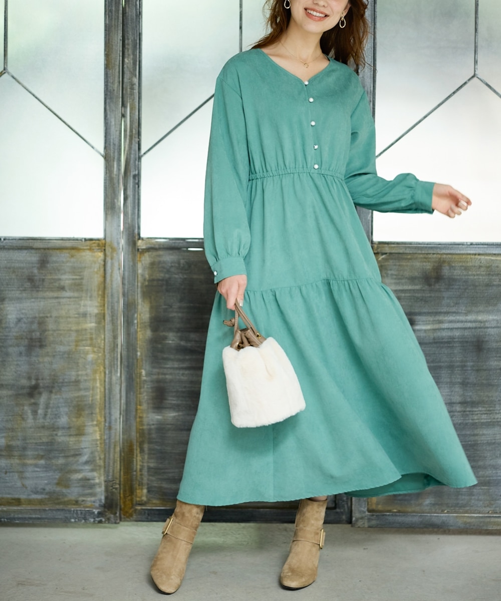 大きいサイズ ティアードロングワンピース 通販【ニッセン】