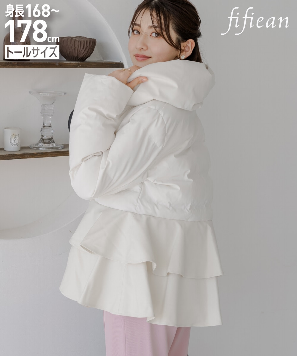 高身長 ペプラムデザインファイバーダウンジャケット（トールサイズ