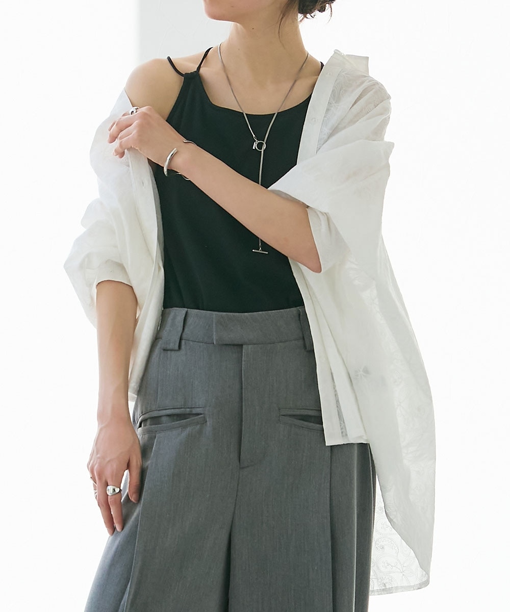 洗える】ペイズリー柄刺繍デザインオーバーサイズシャツ ［Soiunique