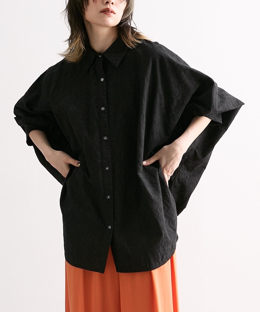 洗える】ペイズリー柄刺繍デザインオーバーサイズシャツ ［Soiunique