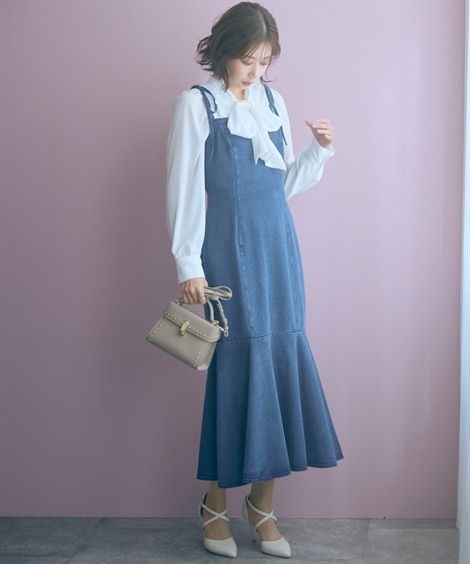 ブルー・青系 大きいサイズ ジャンパースカート 通販【ニッセン公式】