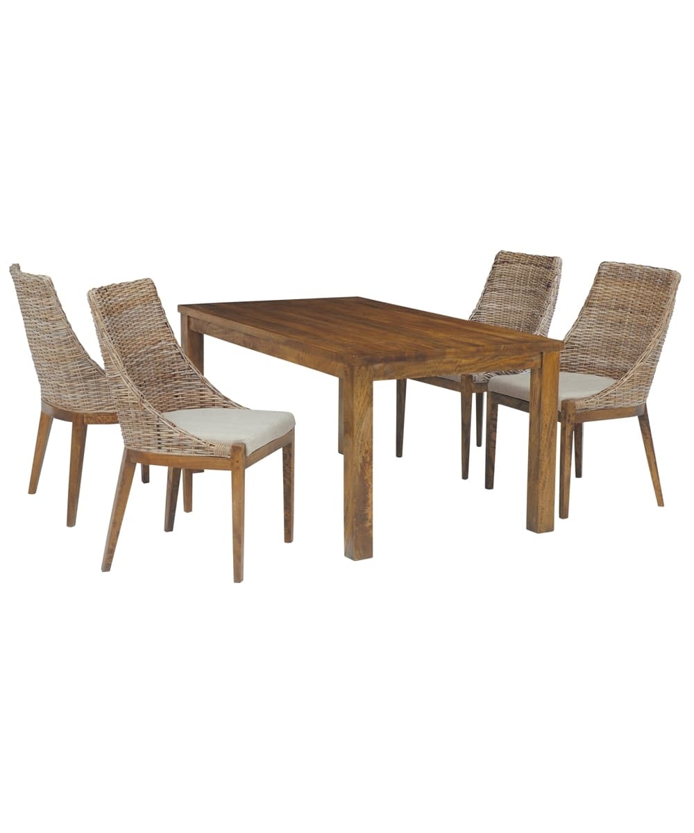 木目の風合いが艶やかなマンゴーウッドのダイニングテーブル 通販