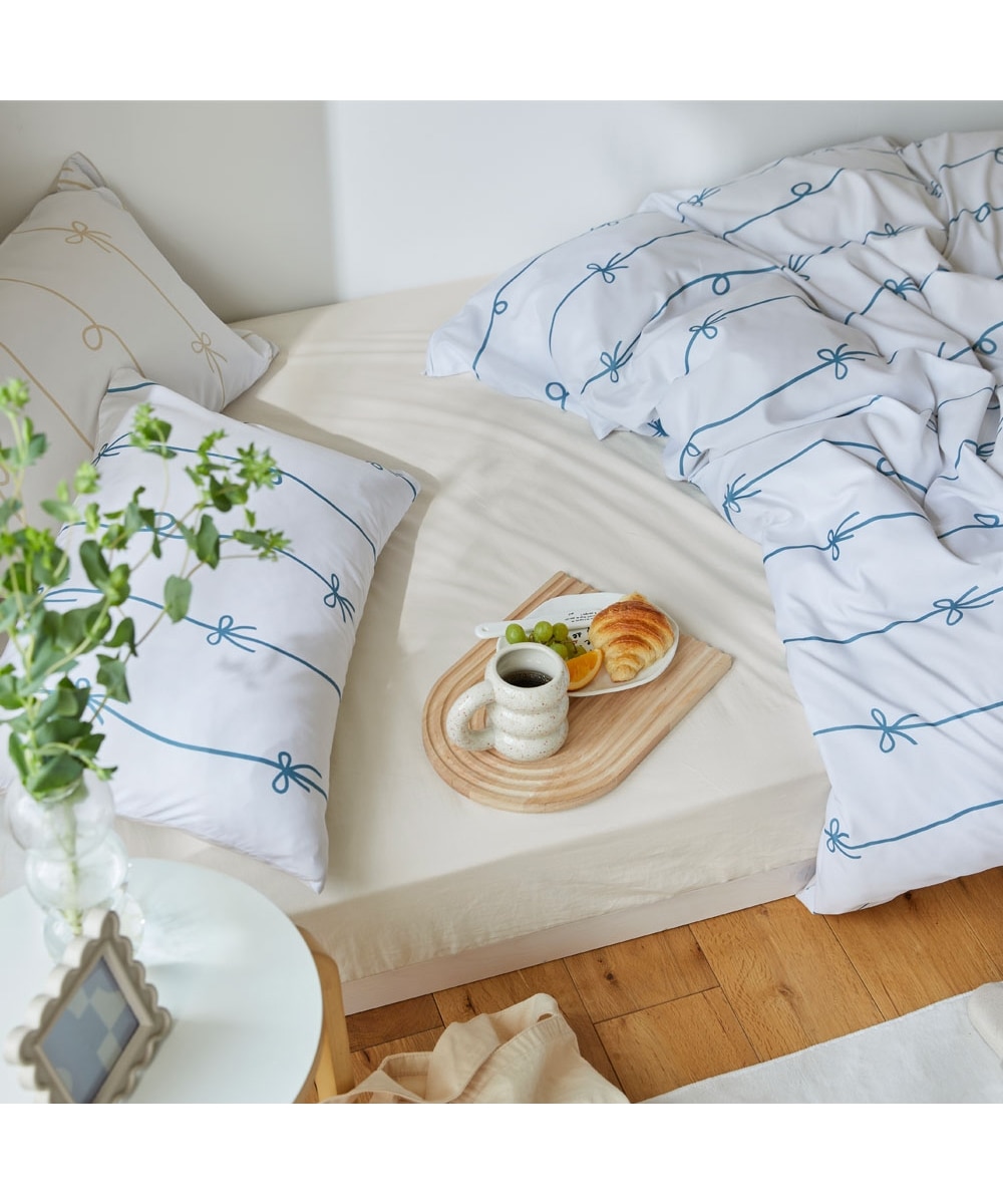 布団カバーセット｜ストライプリボン柄(furry doudou./ファーリー