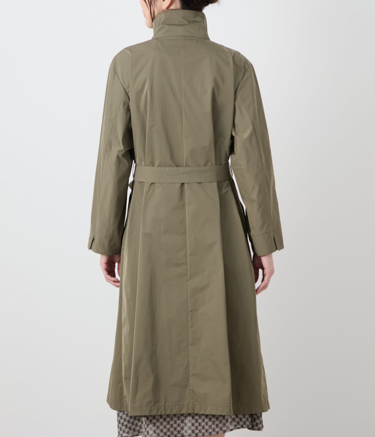 ウォッシャブル】ソフトメモリーツイル スタンドカラーロングコート