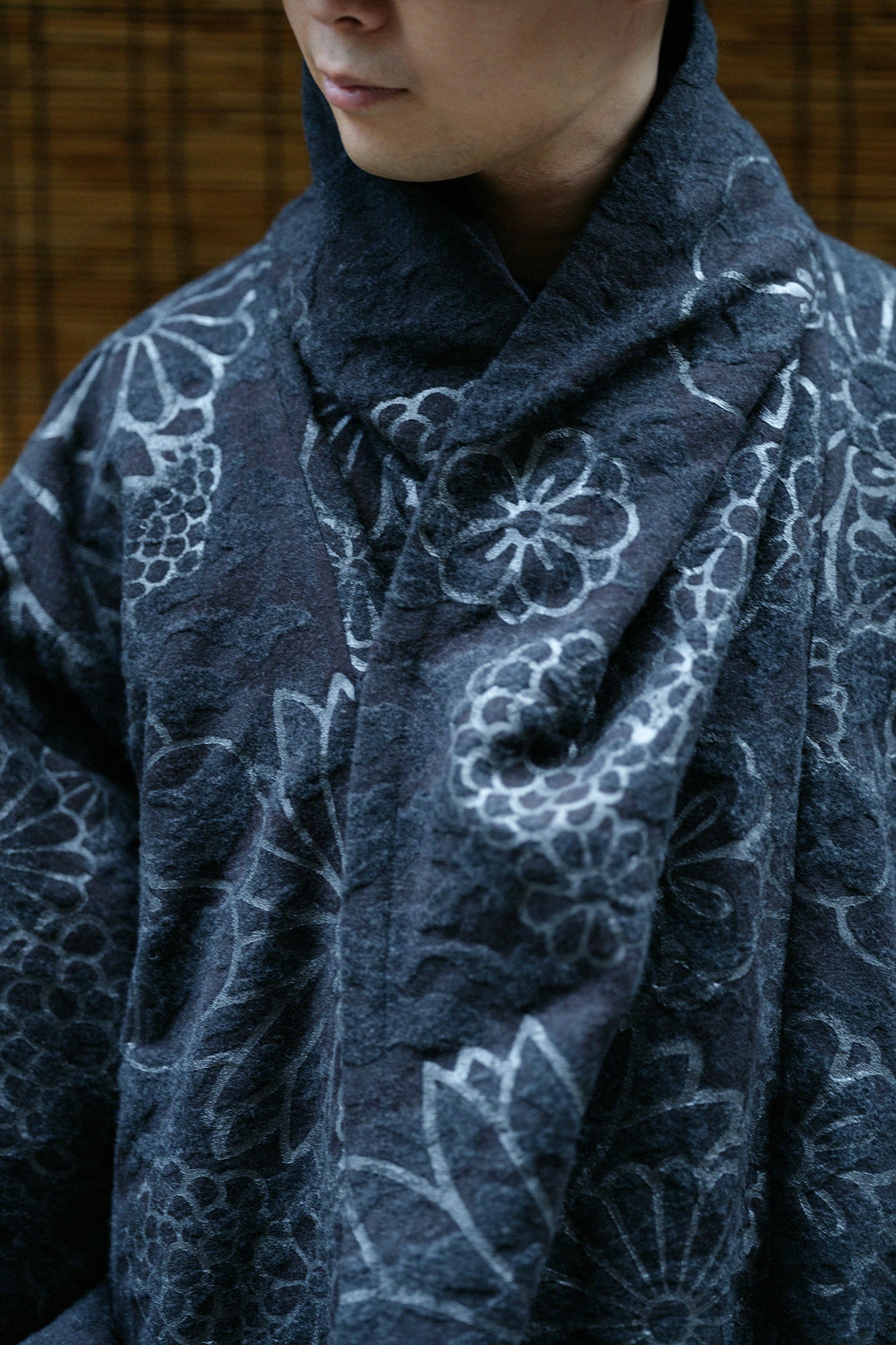 ウールジャカール 頭巾外套（ずきんがいとう） 袷（あわせ）2.0／金襴