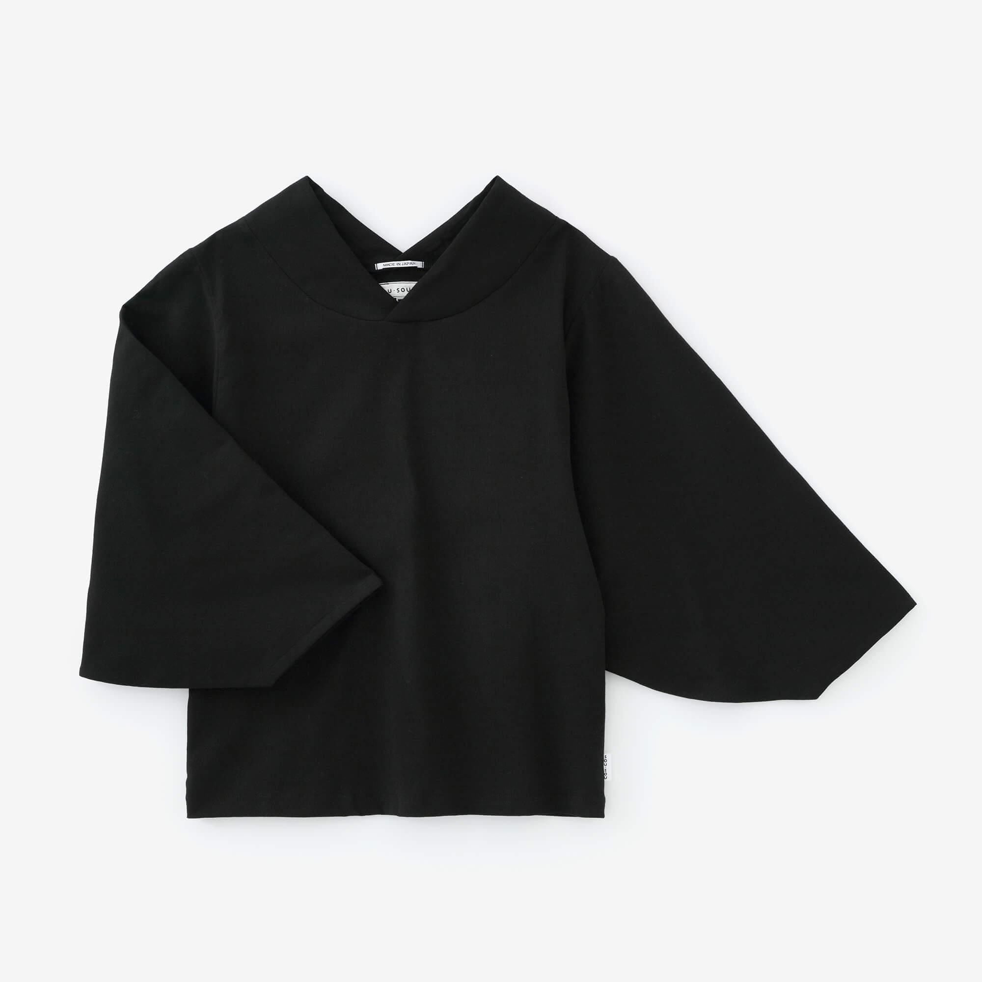 高島縮 40/40 薙（なぎ）ジバン／濡羽色（ぬればいろ）