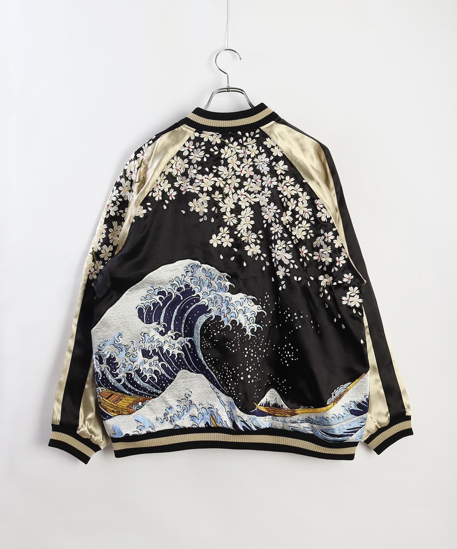 百花繚乱 和柄スカジャン (波桜) [WESTSEA] 商品詳細