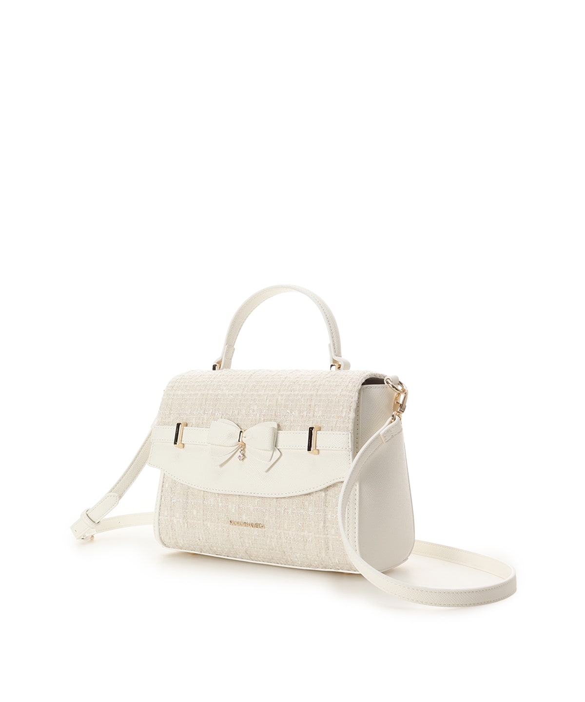 新色ツイードアクセントリボンショルダーバッグ(FREE ホワイト