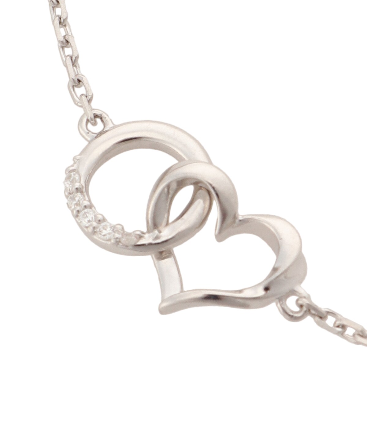 ハートリング ブレスレット(18cm SILVER ロジウムメッキ