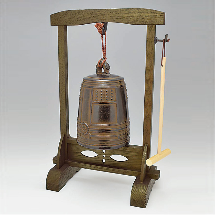 茶道具 鐘（かね）・銅鑼（ドラ） 4寸喚鐘（撞木付） 西村 光寿