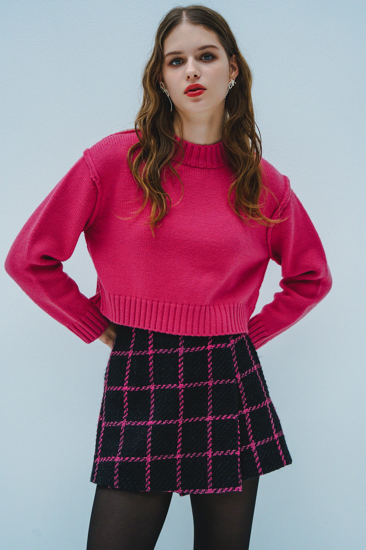 Graph check wrap culottes – shéller / シェリエ