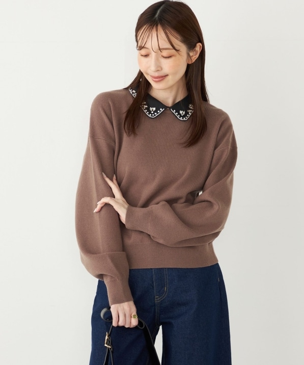 SHIPS Colors:〈手洗い可能〉ビジュー カラー ニット◇｜ SHIPS 公式サイト