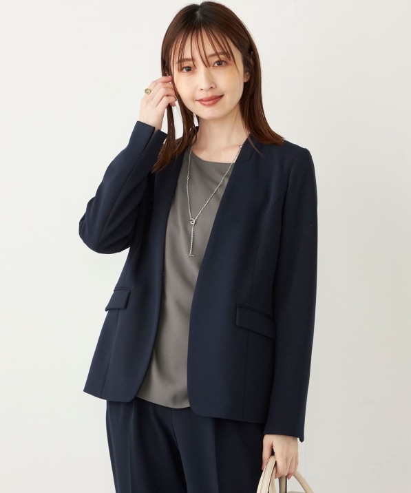 SHIPS Colors:ストレッチ ジョーゼット Vカラー ジャケット2