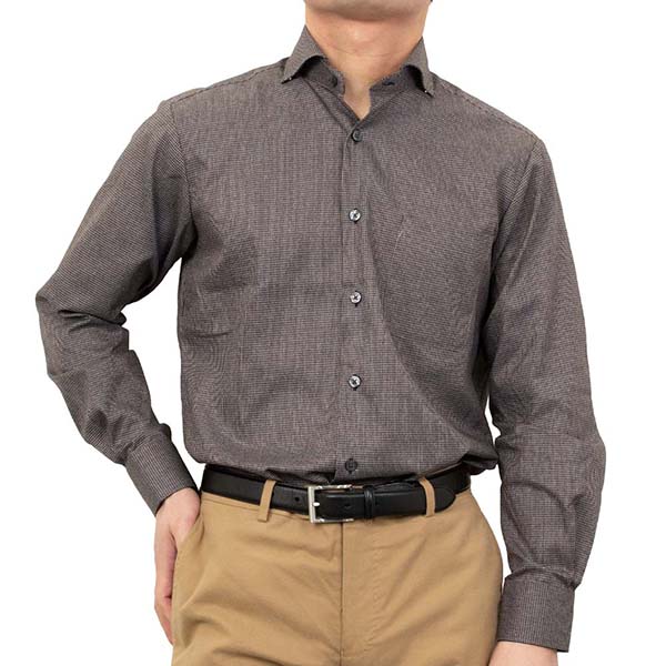 ワイシャツ チェック ブラウン SWAN・ブラウンレーベル｜SHIRT HOUSE