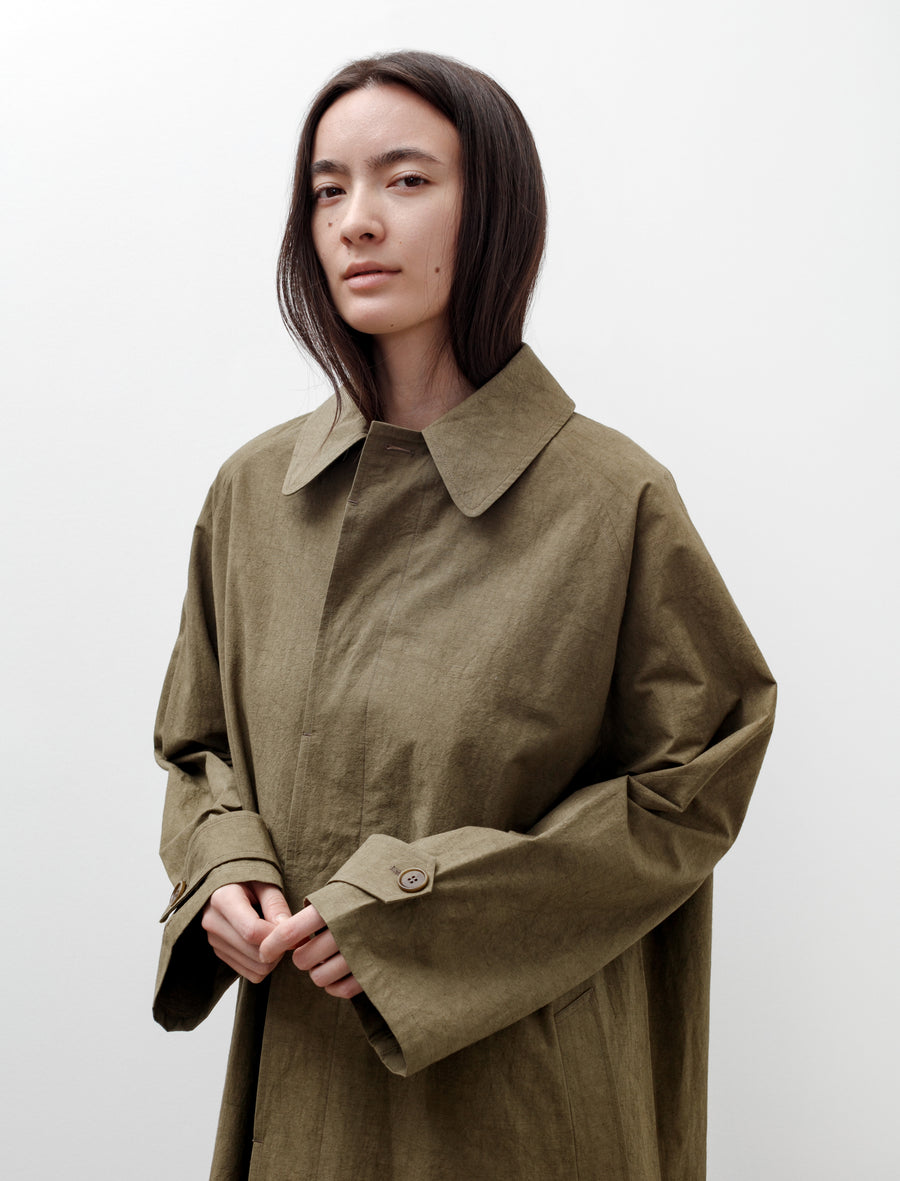 Cristaseya Oversized Trench Coat Cotton Linen Dark Olive – Neighbour